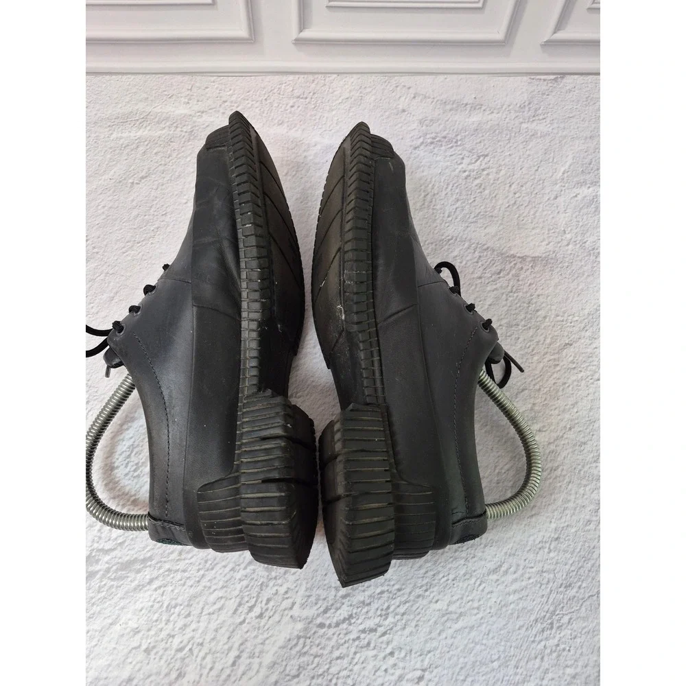 Camper Pix Black Leather Chunky Ribbed Sole Lace Up Oxford Shoes Womens 37 7